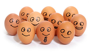 faces on eggs